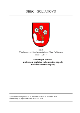 Návrh VZN o miestnych daniach