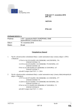 14273/16 ka/ah 1 GIP 1B Nelegislatívne činnosti 1. Návrh