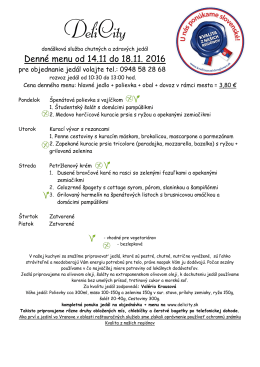Denn&eacute; menu - Delicity.sk