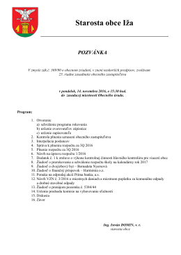 Pozvánka na 25. riadne zasadnutie Obecného zastupiteľstva