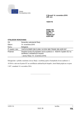 14381/16 ka/kba 1 DGE 2B Delegáciám v prílohe zasielame závery