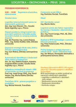 logistika – ekonomika – prax 2016