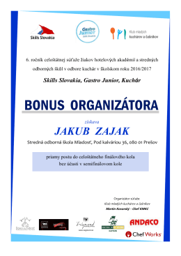 bonus organizátora