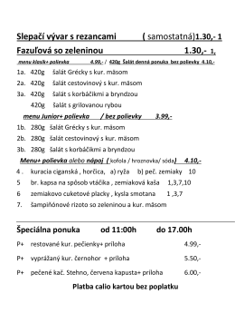 ( samostatn&aacute;)1.30,- 1 Kapustov&aacute; s &uacute;den&yacute;m m&auml;som 1.30