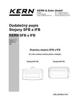 Dodatečný popis Stojany SFB a IFB KERN SFB a IFB