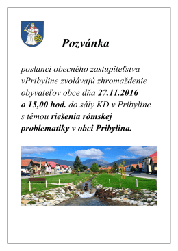 Pozvánka - Pribylina
