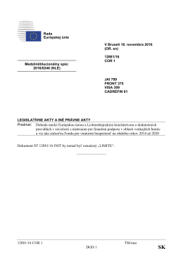 12881/16 COR 1 TM/mse DGD 1 Predmet: Dohoda medzi