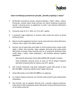 Uslovi kori&scaron;tenja promotivne ponude &bdquo;Dovedi prijatelja u haloo&ldquo;