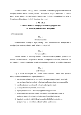 Odluka o utrosku sredstava namijenjenih za razvoj poljoprivrede na