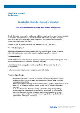 Istraživačke stipendije- doktorati u Nemačkoj