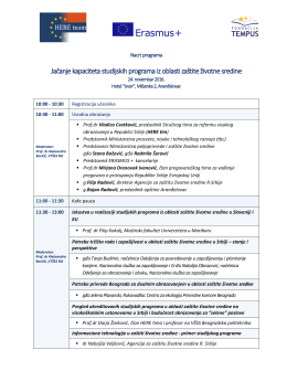 Jačanje kapaciteta studijskih programa iz oblasti za&scaron;tite životne