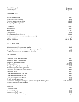 besplatno besplatno ORALNA HIRURGIJA Rutinsko vađenje zuba