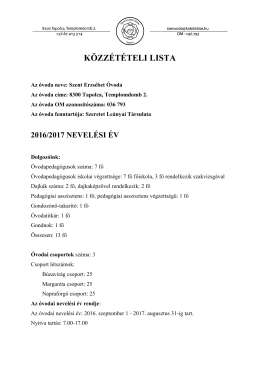 KÖZZÉTÉTELI LISTA