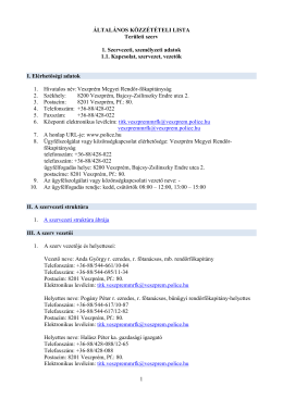 általános közzétételi lista