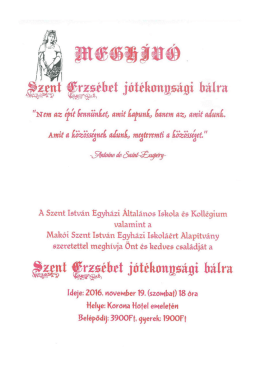 Szeretettel h&iacute;vunk &eacute;s v&aacute;runk mindenkit jubleumi