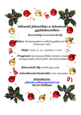 Adventi játszóház