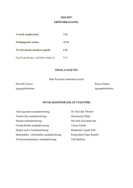 1. A pedagógusok iskolai végzettsége és szakképzettsége