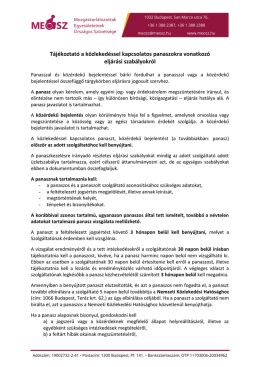 Tájékoztató panasz eljárásról