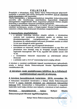 Felhívás és rendelet az egyszeri szociális célú tűzifa