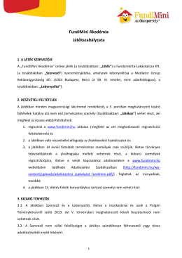 J&aacute;t&eacute;kle&iacute;r&aacute;s - FundiMini.hu