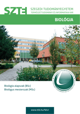 biológia - Szegedi Tudományegyetem | Természettudományi és