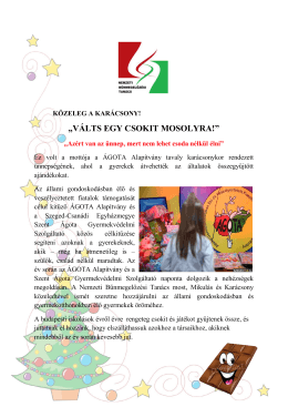 válts egy csokit mosolyra felhívás 2016