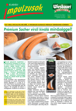 Pr&eacute;mium Sacher virsli kiv&aacute;l&oacute; minős&eacute;ggel! - Wiesbauer