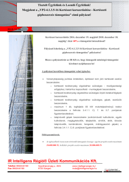VP2-4.1.3.5-16 hírlevél - IR Intelligens Régió® Üzleti