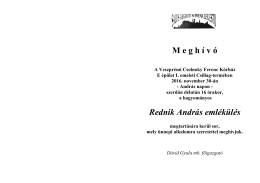 M egh &iacute; v &oacute; Rednik Andr&aacute;s eml&eacute;k&uuml;l&eacute;s
