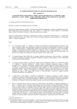 AZ EUR&Oacute;PAI K&Ouml;ZPONTI BANK (EU) 2016/ 1994