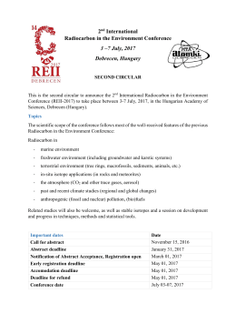 2nd circular - 2nd International Radiocarbon in the Environment