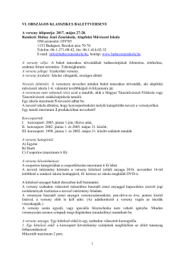 1 VI. ORSZ&Aacute;GOS KLASSZIKUS BALETTVERSENY A verseny