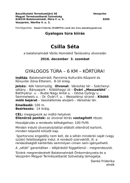 Csilla s&eacute;ta gyalogos t&uacute;ra ki&iacute;r&aacute;sa