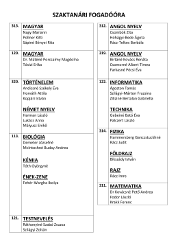 A fogad&oacute;&oacute;r&aacute;k helysz&iacute;nei