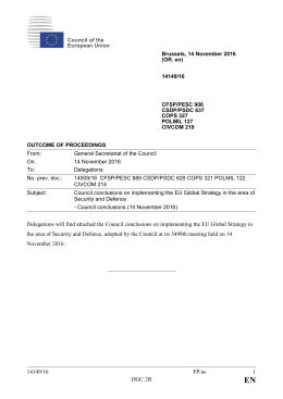14149/16 FP/as 1 DGC 2B Delegations will find attached the