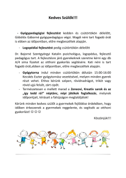 T&aacute;mogat&oacute; foglalkoz&aacute;sok