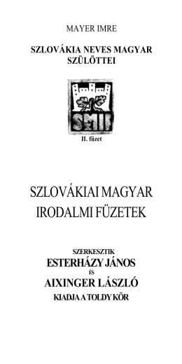 Szlov&aacute;kia neves magyar sz&uuml;l&ouml;ttei 2