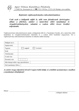 let&ouml;lt&eacute;s PDF form&aacute;tumban - Apor Vilmos Katolikus Főiskola