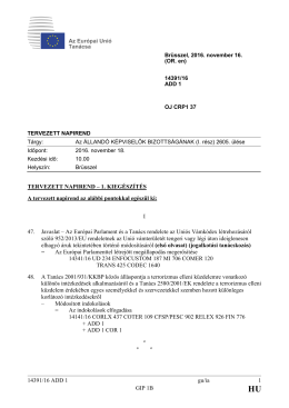 14391/16 ADD 1 gu/ia 1 GIP 1B TERVEZETT NAPIREND &ndash; 1