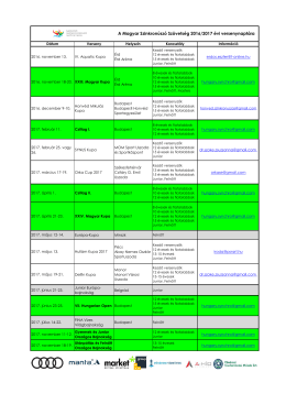 Versenynaptár 2016/2017 - Magyar Szinkronúszó Szövetség