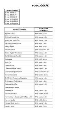 A pedag&oacute;gusok heti fogad&oacute;&oacute;r&aacute;i