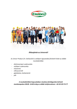 Állásajánlat az Univernél!