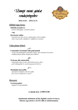 Decemberi men&uuml; aj&aacute;nlat