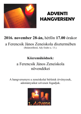 adventi hangverseny - Ferencsik János Zeneiskola