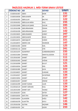 2016-2017 ingilizce mıdterm 1 öğrenci listeleri