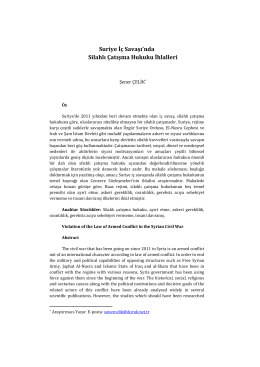 Suriye İç Savaşı`nda Silahlı Çatışma Hukuku İhlalleri