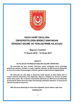 Başvuru Kılavuzu - Hava Harp Okulu