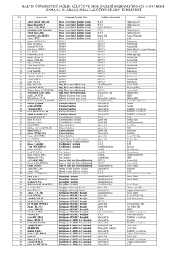 bartın &uuml;niversitesi sağlık k&uuml;lt&uuml;r ve spor dairesi başkanlığının 2016