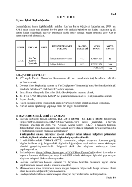 Sayfa 1/4 Ek-1 D  U  Y  U  R  U Diyanet İşleri Başkanlığından