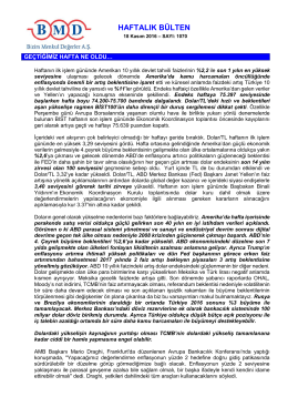 haftalık b&uuml;lten - Bizim Menkul Değerler